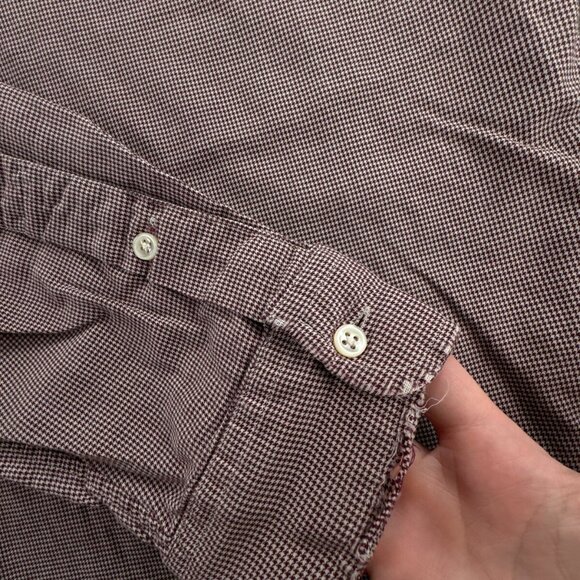 Ralph Lauren Blake Long Sleeve Cotton Button Up Shirt Brown Houndstooth 2XL - Picture 11 of 16